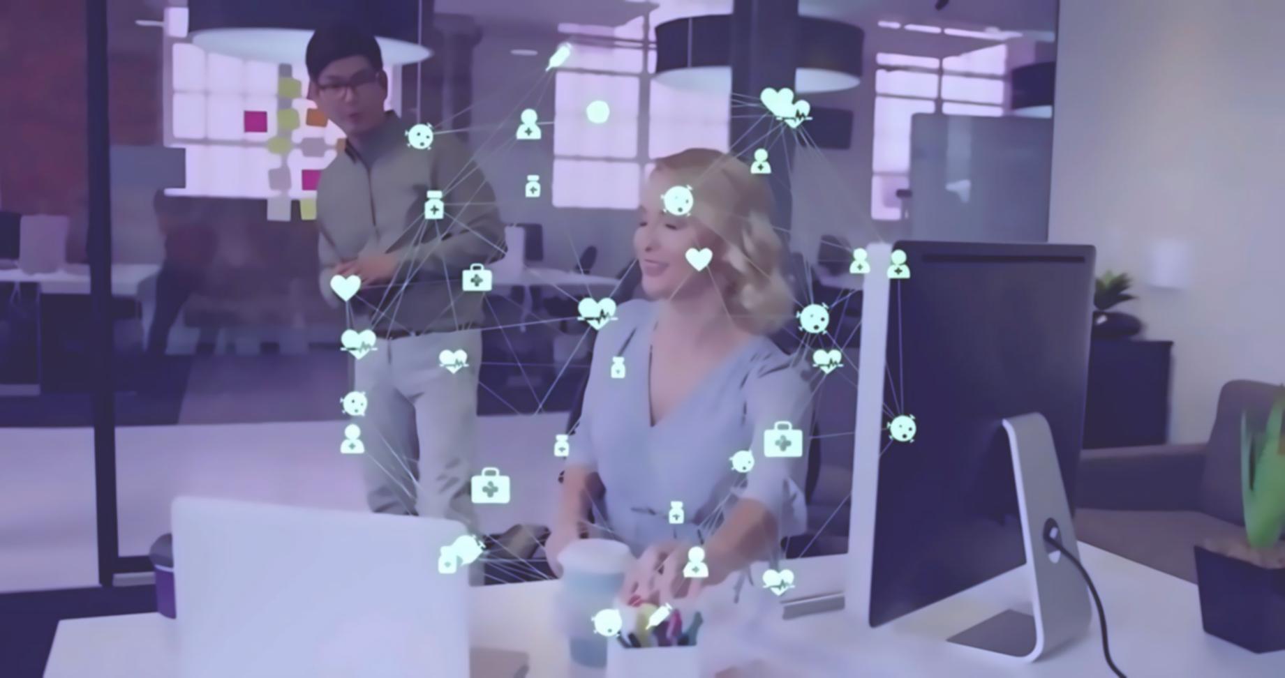 Students working on blockchain infrastructure design